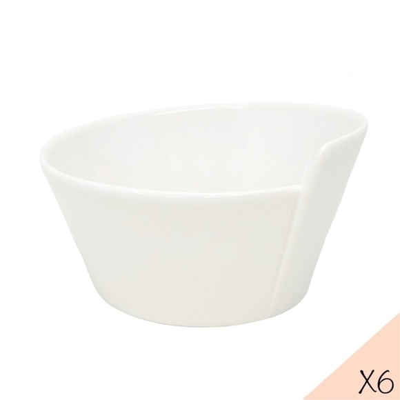 Villeroy & Boch NewWave Small Round Rice Bowls White Porcelain Set of 6 New NWT - Picture 1 of 7